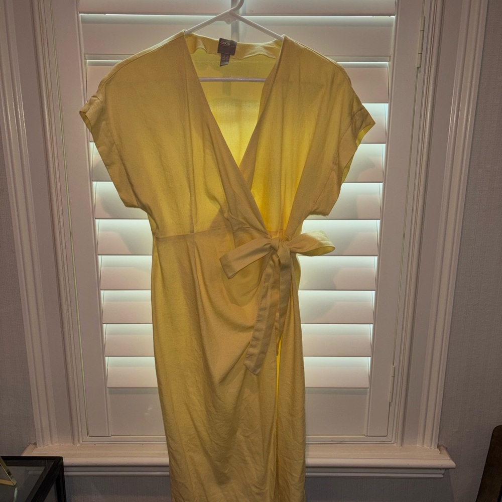 Yellow Maternity Wrap Dress